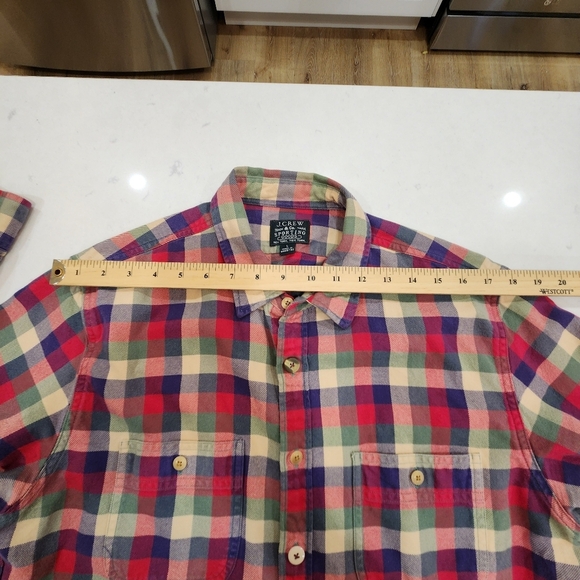 VTG J.Crew Sporting Goods Men's L Plaid Flannel Shirt Long Sleeve Multi-Color - Picture 12 of 15